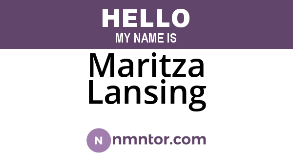 Maritza Lansing