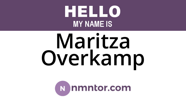 Maritza Overkamp
