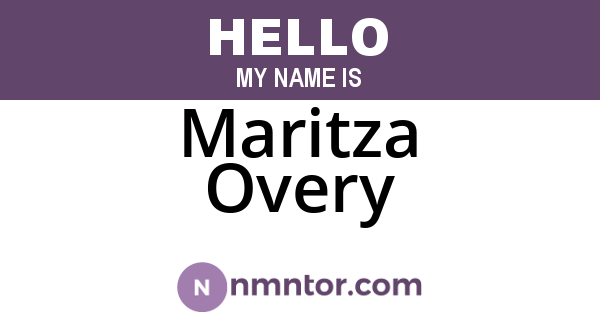 Maritza Overy