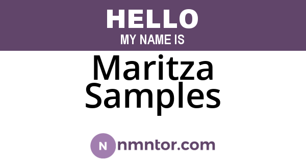 Maritza Samples