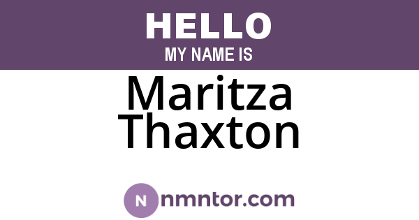 Maritza Thaxton