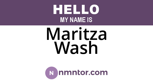 Maritza Wash