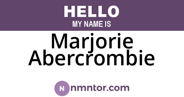 Marjorie Abercrombie