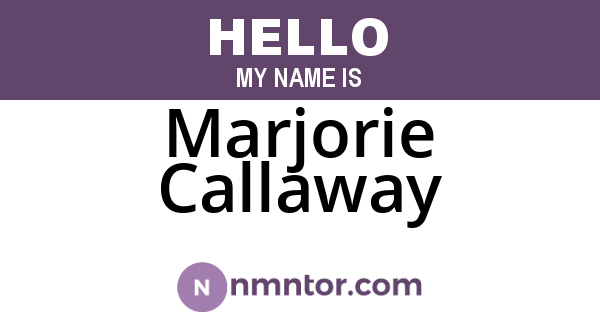 Marjorie Callaway
