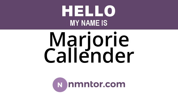 Marjorie Callender