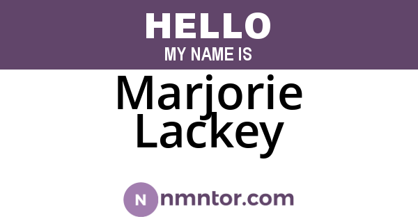 Marjorie Lackey
