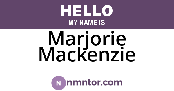 Marjorie Mackenzie