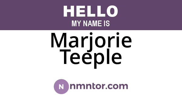 Marjorie Teeple