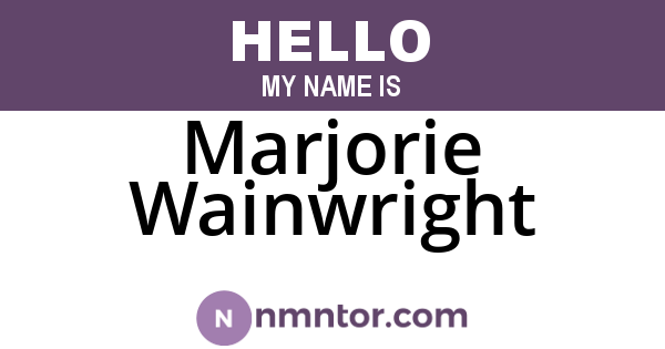 Marjorie Wainwright