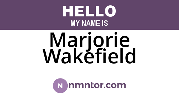 Marjorie Wakefield
