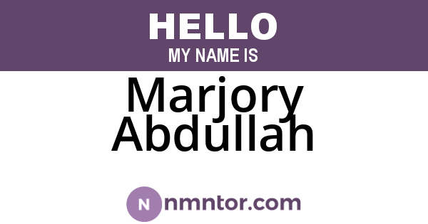 Marjory Abdullah