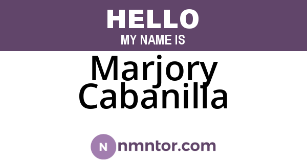 Marjory Cabanilla