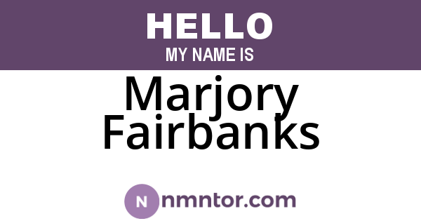 Marjory Fairbanks