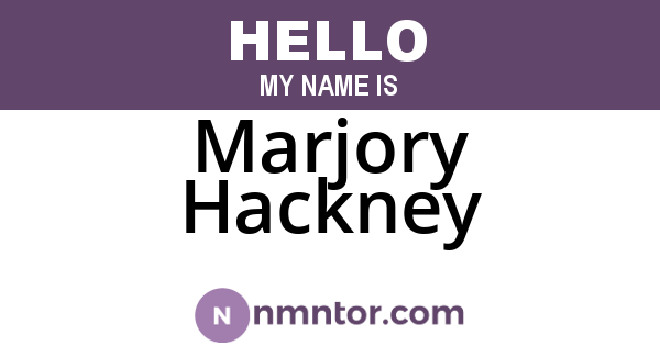Marjory Hackney