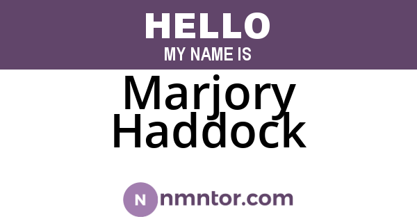 Marjory Haddock