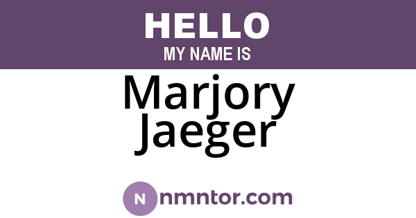Marjory Jaeger