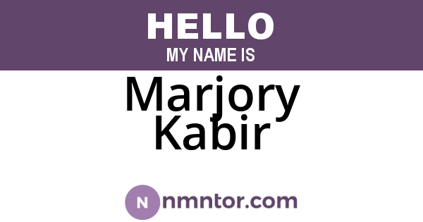 Marjory Kabir