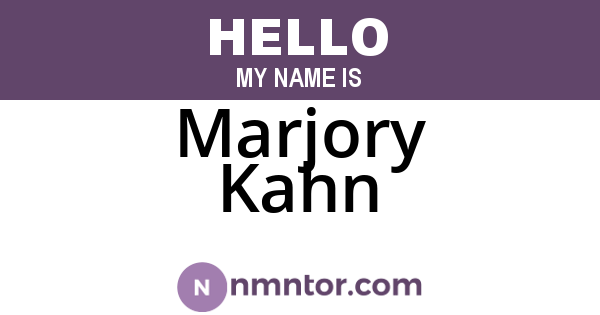 Marjory Kahn