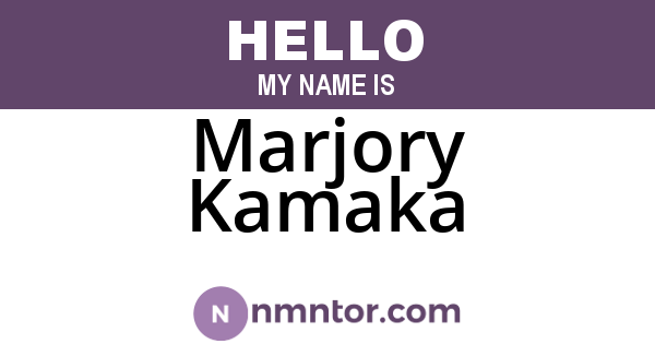 Marjory Kamaka