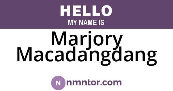 Marjory Macadangdang