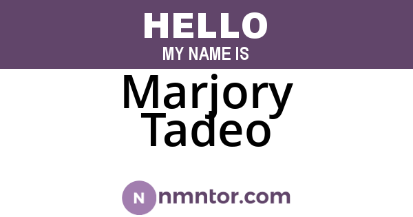 Marjory Tadeo