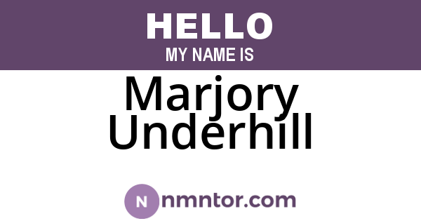 Marjory Underhill
