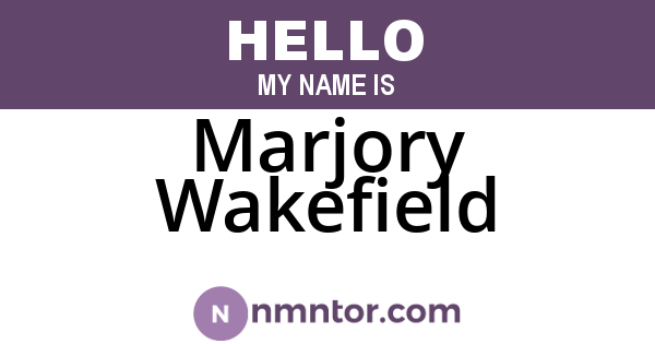 Marjory Wakefield