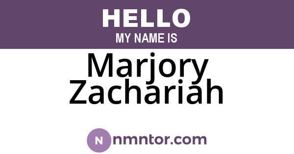 Marjory Zachariah