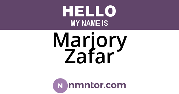Marjory Zafar
