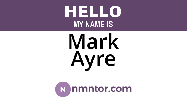 Mark Ayre
