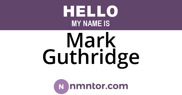 Mark Guthridge