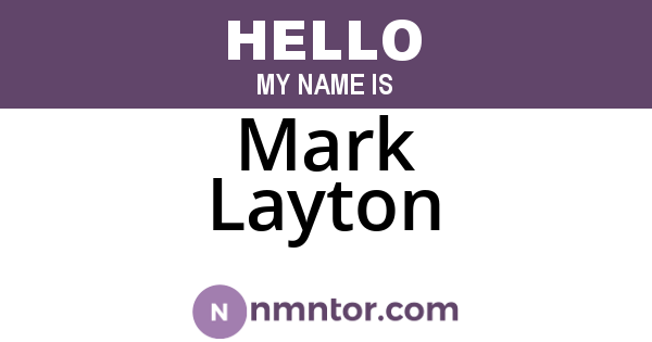 Mark Layton