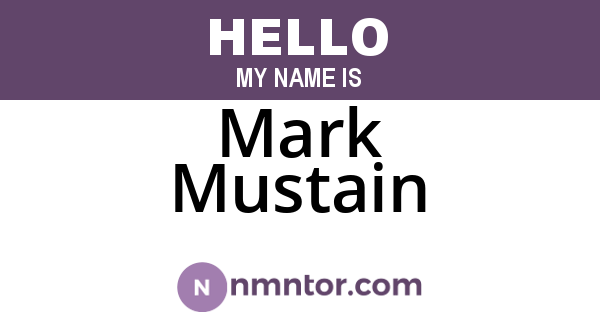 Mark Mustain