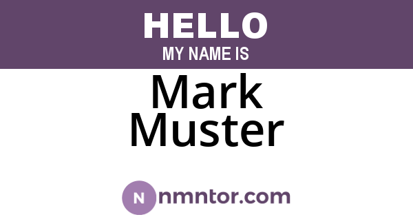 Mark Muster