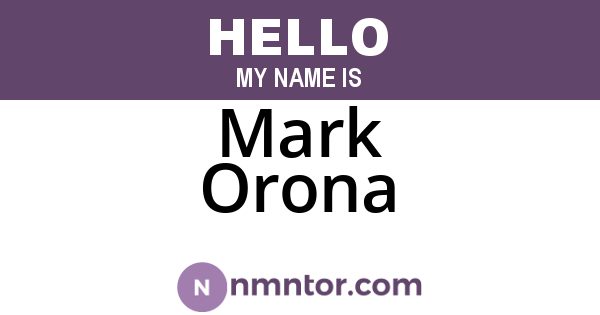 Mark Orona
