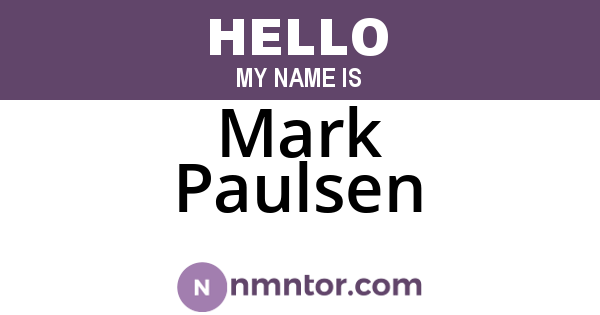 Mark Paulsen