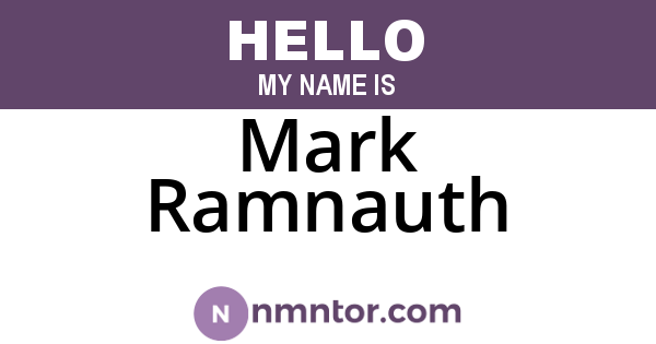 Mark Ramnauth