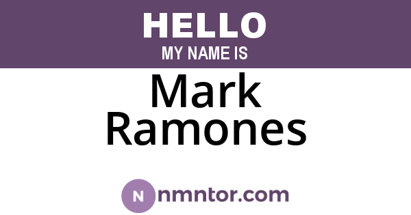 Mark Ramones