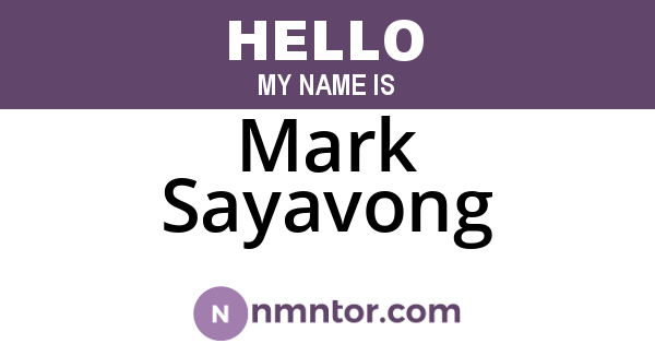 Mark Sayavong