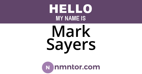 Mark Sayers