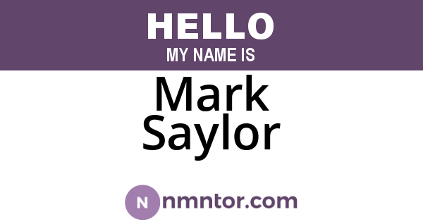 Mark Saylor