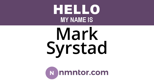 Mark Syrstad