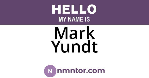 Mark Yundt