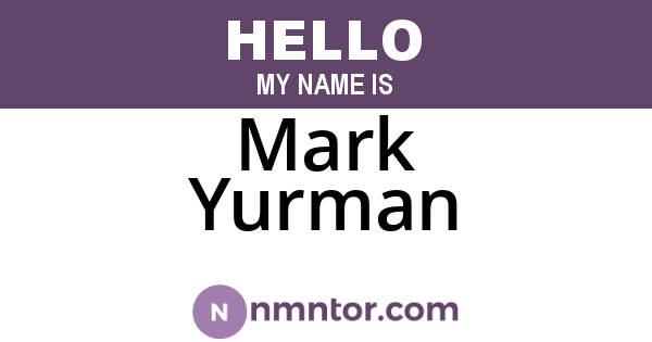 Mark Yurman