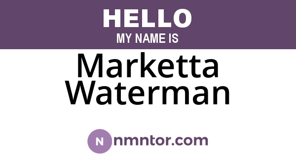 Marketta Waterman
