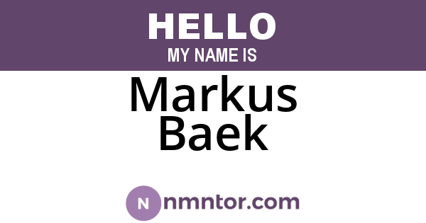 Markus Baek