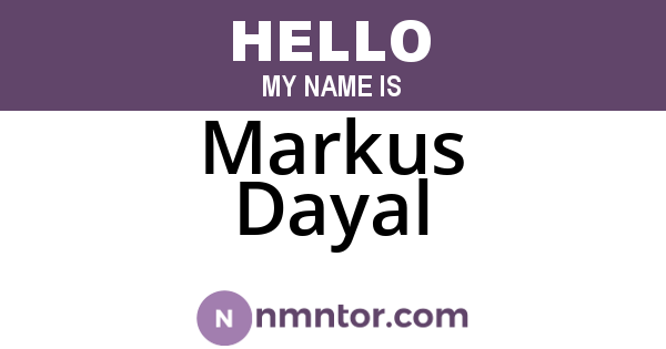 Markus Dayal