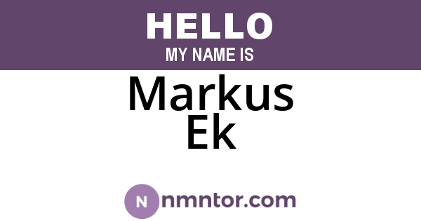 Markus Ek