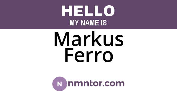 Markus Ferro