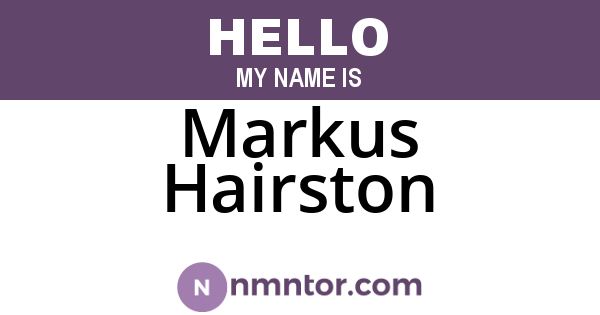 Markus Hairston